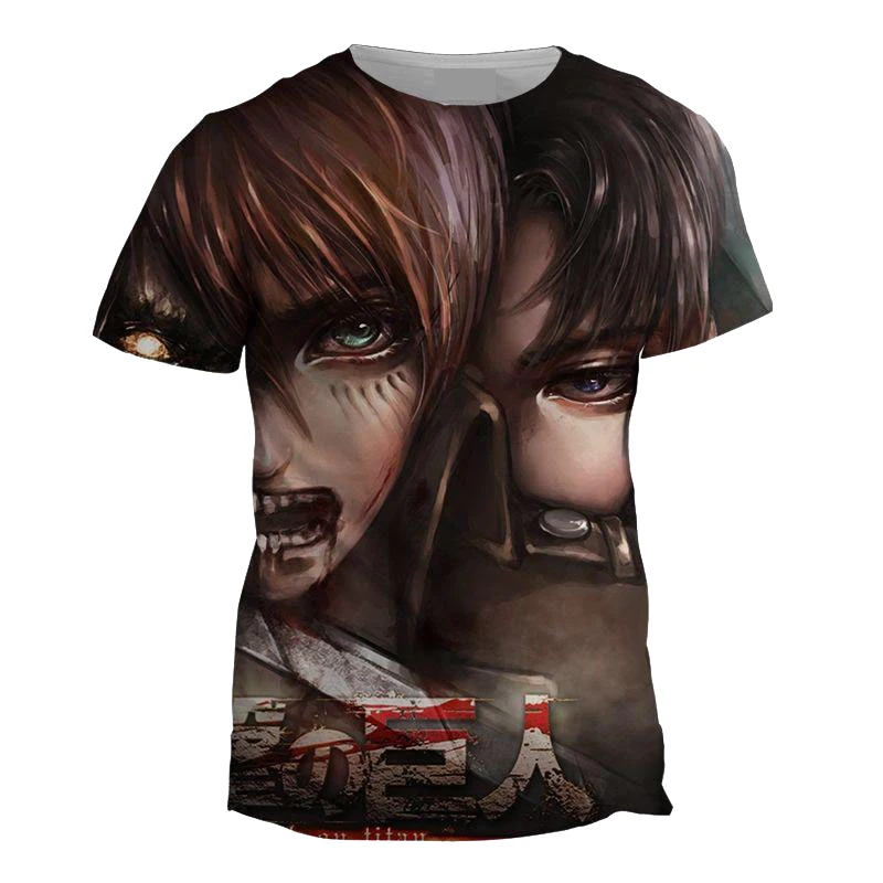 10 Футболка Attack on Titan мужские 3d футболки с аниме рисунком Мужская футболка уличная футболка Homme летний обычный тройник одежда для мальчиков топы - Цвет: 10