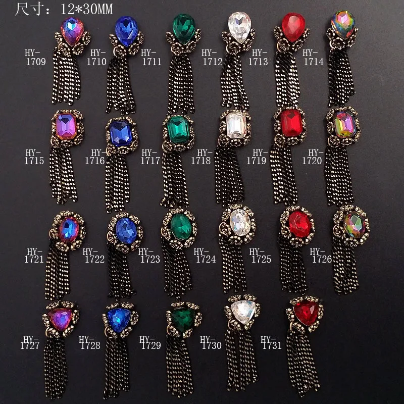 20 шт. украшения для ногтей цветочные бахромы крупные драгоценные камни лазерные