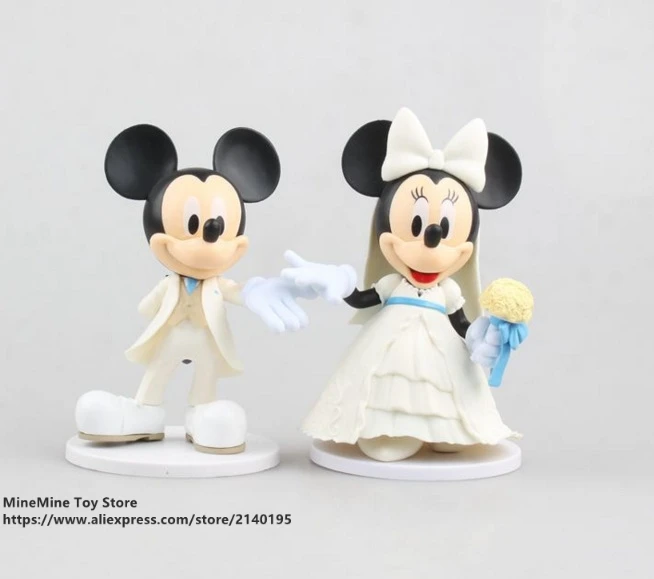 DISNEY Микки Маус Минни 2 шт./компл. 11 см фигурка осанки коллекция украшений аниме
