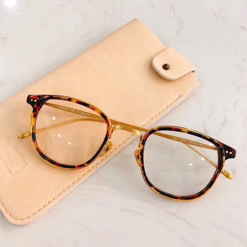 Ограниченная серия Винтаж оправа для очков из чистого titanium Сверхлегкий 543