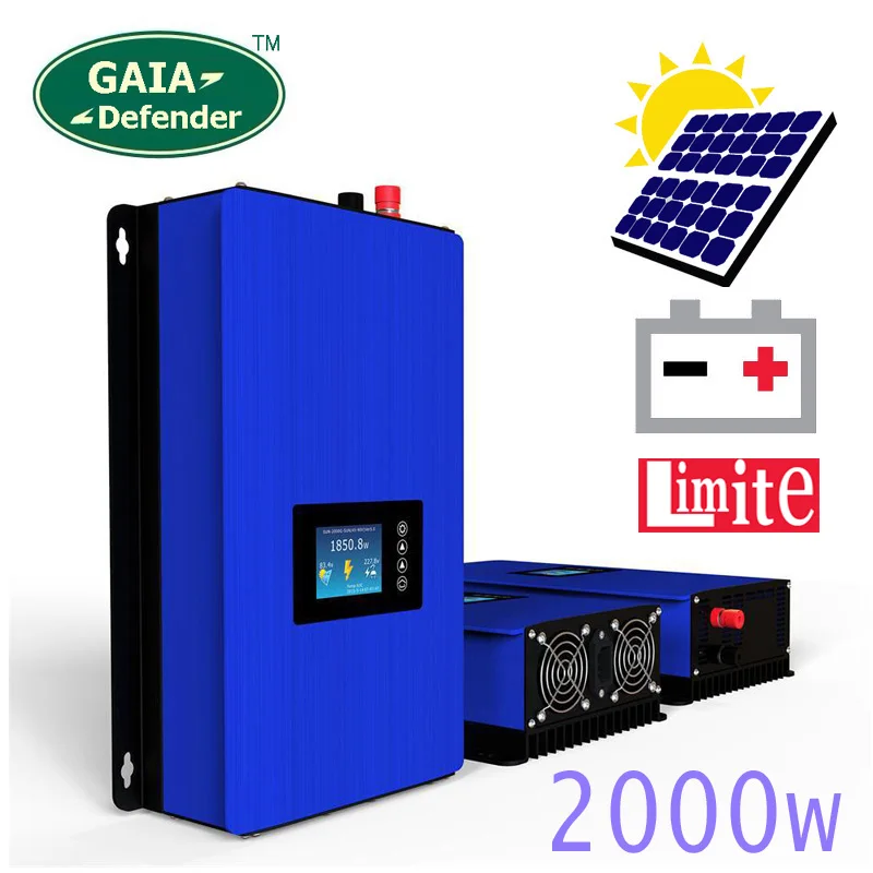 2000W Battery Discharge Power Mode/MPPT Solar Grid Tie Inverter with Limiter Sensor DC 45-90V AC 220V 230V 240V PV connected