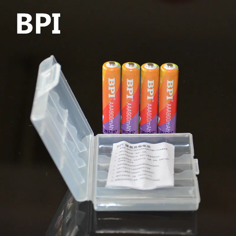 4 шт./упак. BPI Ni MH AAA аккумулятор 900 мАч аккумуляторная батарея + переносная