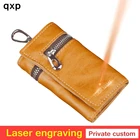 Чехол для ключей унисекс, из натуральной коровьей кожи, однотонный, держатель для ключей на сумку