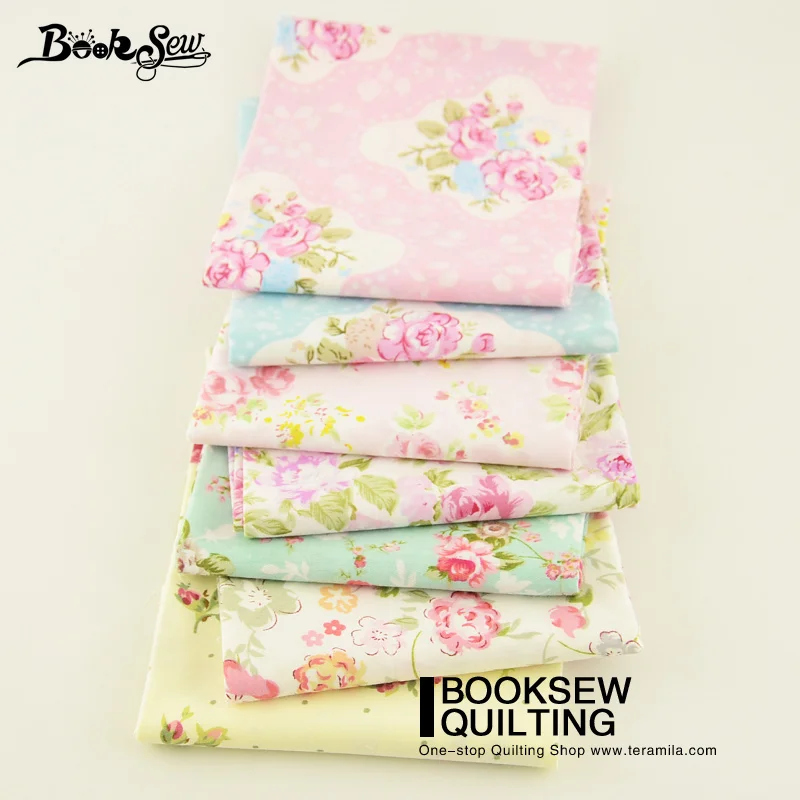 Booksew 7 шт. 40 см х 50 красивый цветочный принт четверть пучка 100% хлопок саржевая