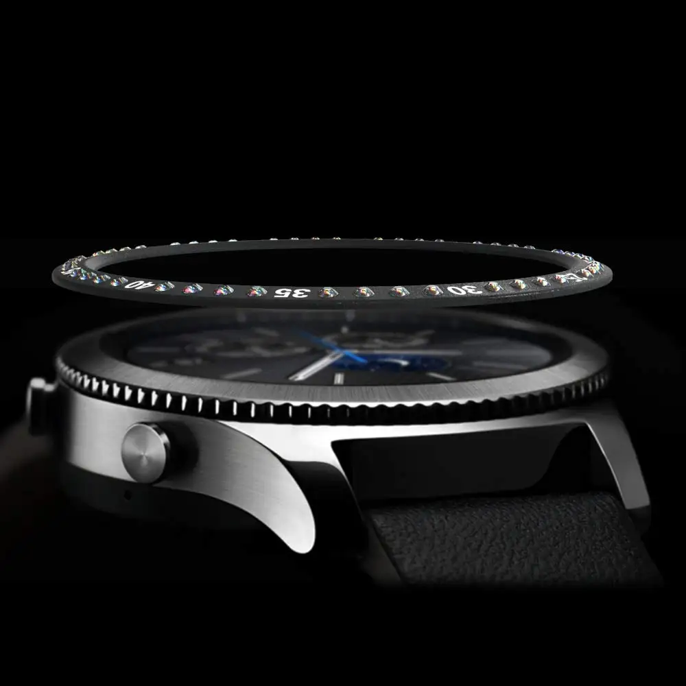 Алмазный Декор, Смарт-часы, чехол для samsung Galaxy Watch 46 мм 42 мм, ободок, кольцо, клейкая крышка, против царапин, металлическое кольцо