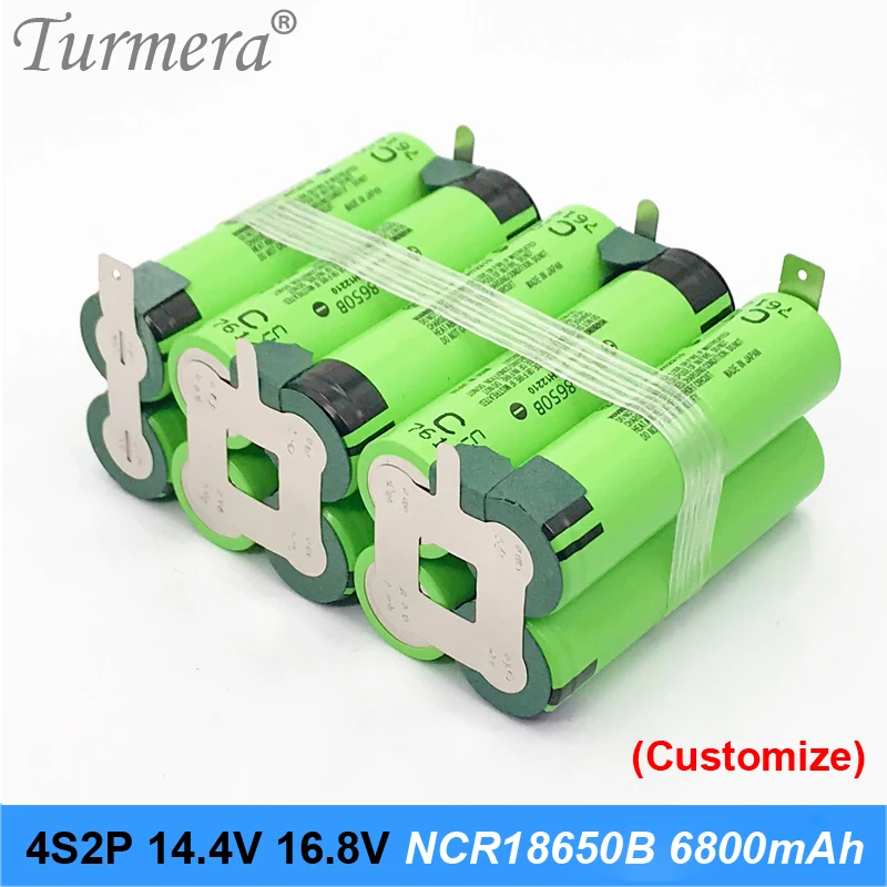 5s2p аккумулятор 18650 пакет ncr18650b 6800mah 18v 21v сварочный припой батарея для отвертки