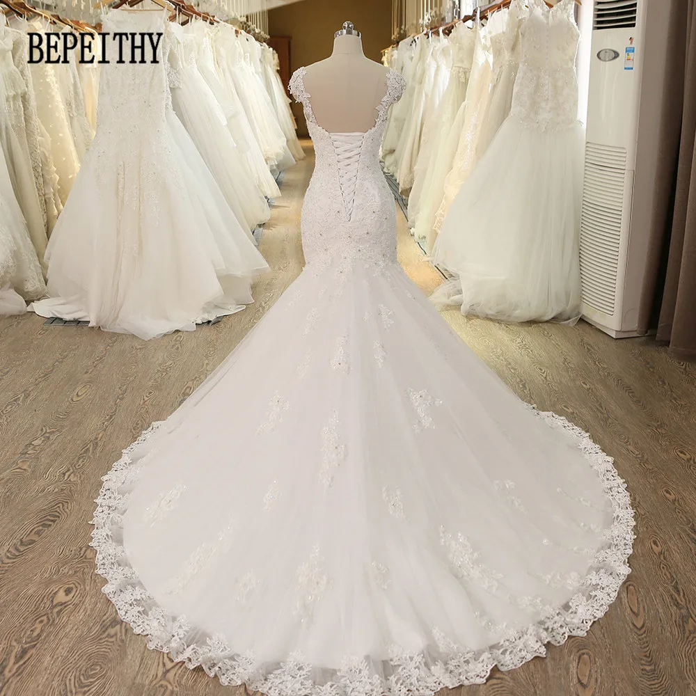 BEPEITHY Настоящее фото халат De Mariage Кружева Vestido Novias старинные свадебные платья
