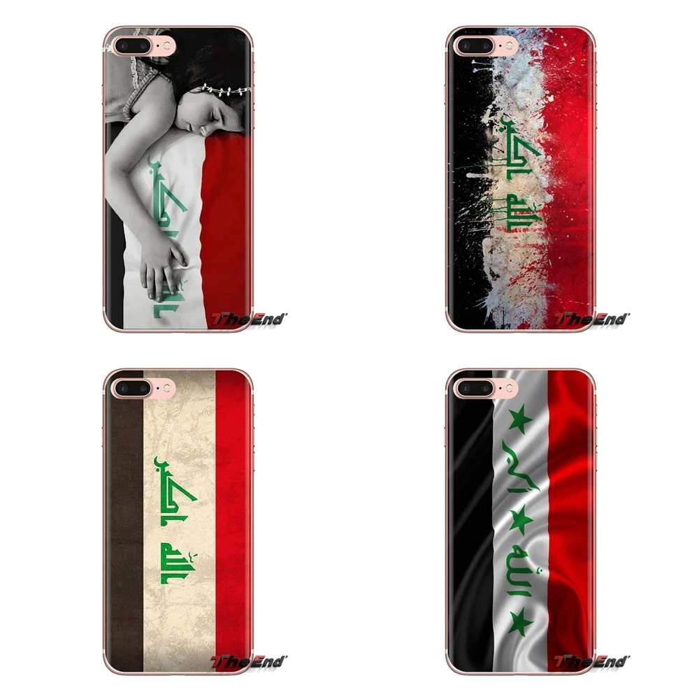 For Samsung Galaxy S3 S4 S5 Mini S6 S7 Edge S8 S9 S10 Plus Note 3 4 5 8 9 Soft Transparent Cover Iraqi Iraq National Flag Banner |