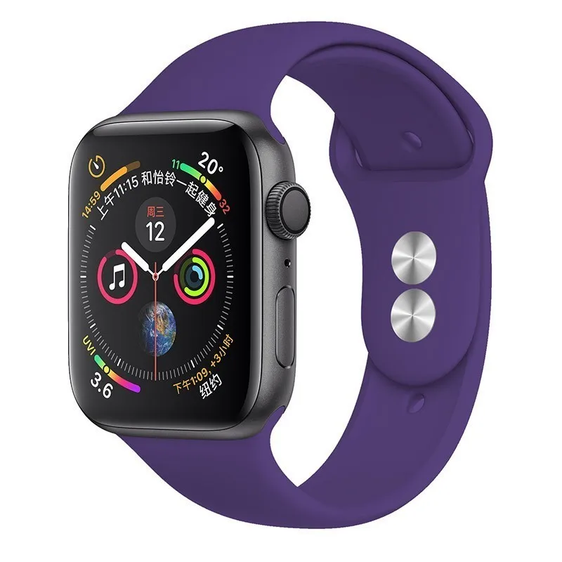 28 Deep purple Мягкий ремешок для Apple Watch 42 мм серия 4 3 iwatch ремешок 38 мм 44 мм 40 мм pulseira correa браслет умные часы аксессуары петля - Цвет ремешка: 28 Deep purple