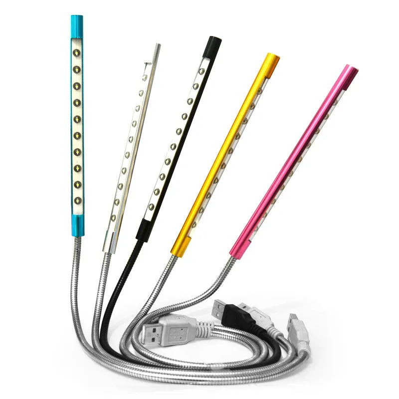 

10 LED New Portable Bar Lights Portable USB Flexible Stick Dimmable Touch Switch LED White Light Lamp for Laptop Computer