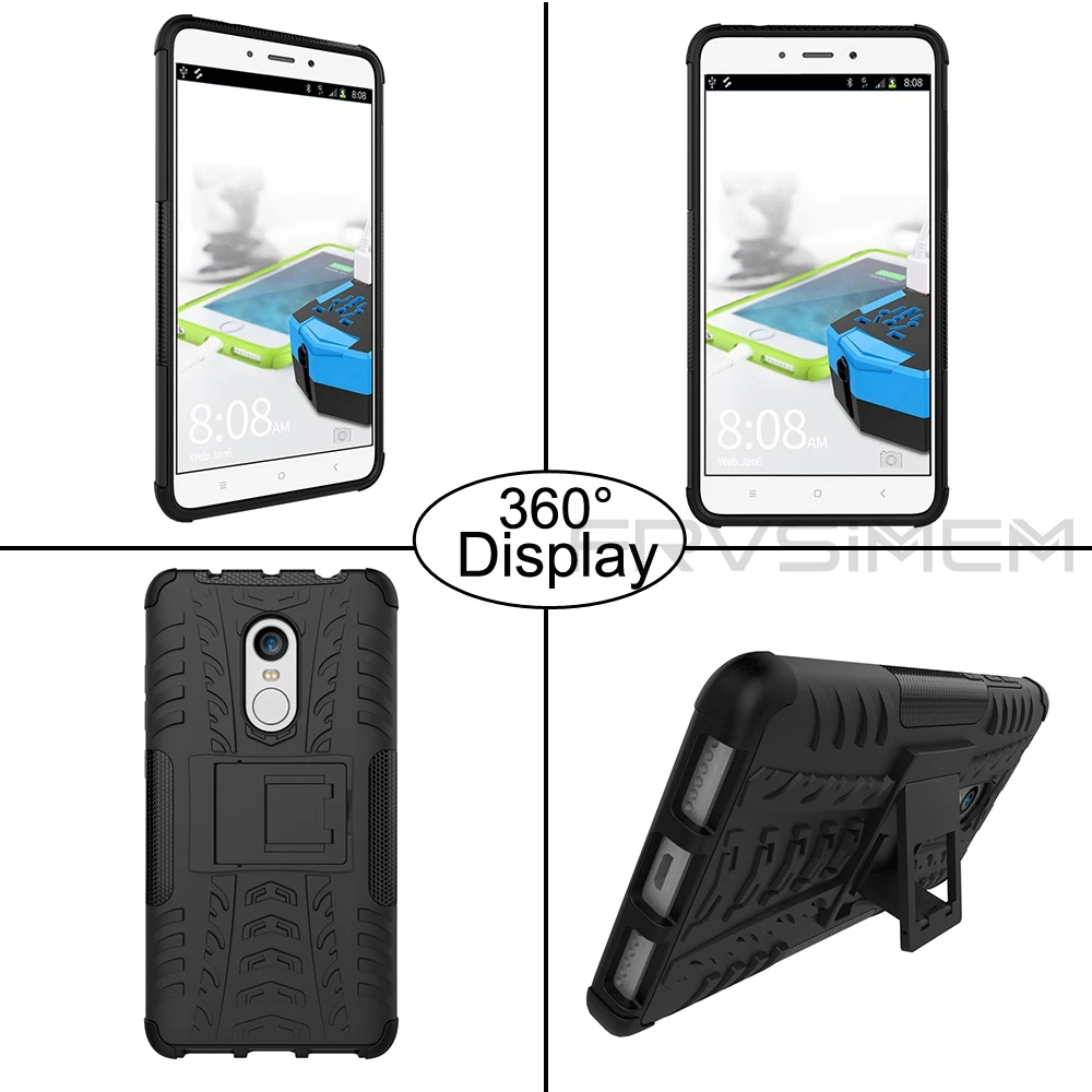 Чехол-подставка для XiaoMi RedMi 5 5A 6 6 PRO Prime Note 4X4 5 глобальная версия S2 4A армированный мягкий силиконовый+ жесткий чехол из поликарбоната