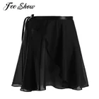 Шифоновая юбка для латинских танцев для взрослых, балетные трико для женщин, юбка-пачка для катания на коньках, гимнастическая юбка, тренировочная балетная юбка, танцевальная одежда