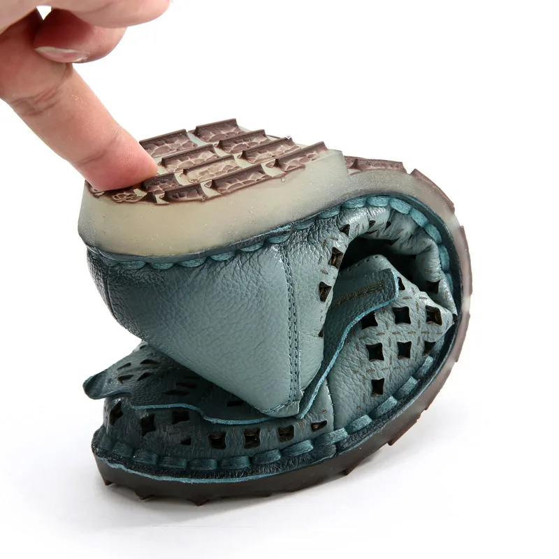 Милые женские лоферы туфли на плоской подошве Летние удобные из натуральной кожи