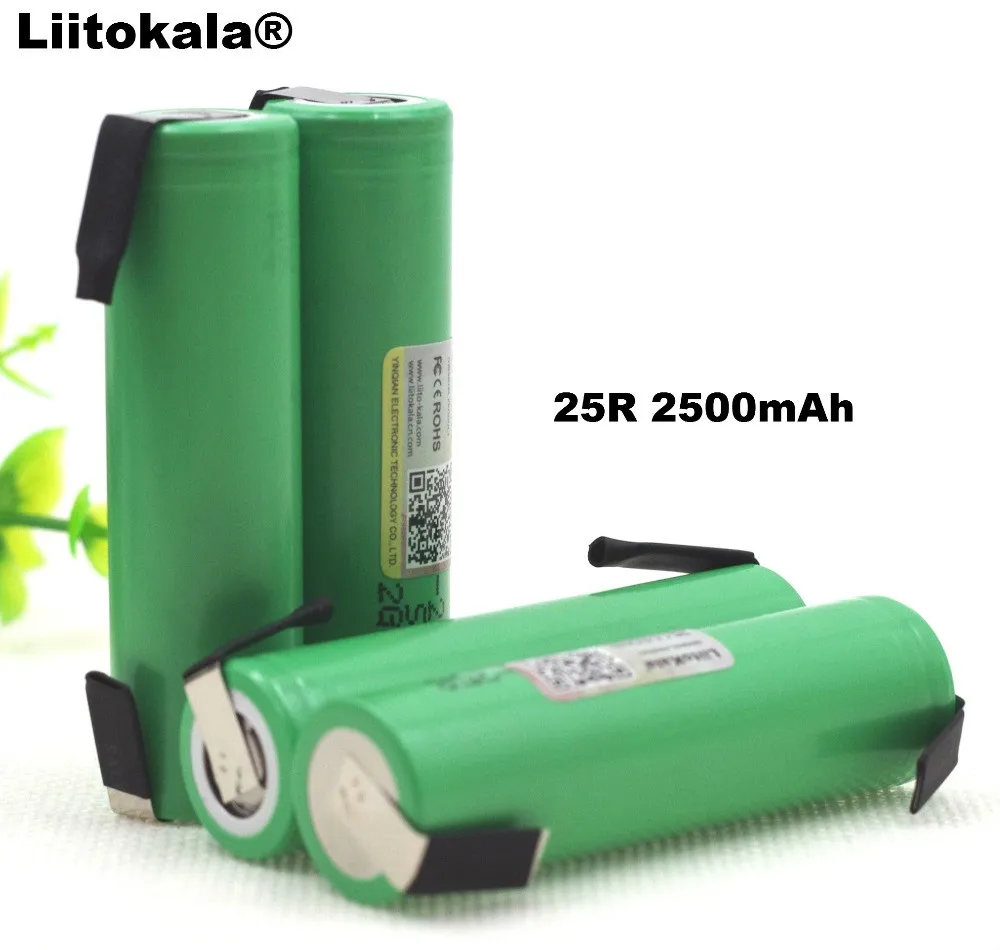4 pcs. Liitokala original INR18650-25R 20A discharge 2500 mAh batteries for electronic cigarettes screwdriver lithium battery |