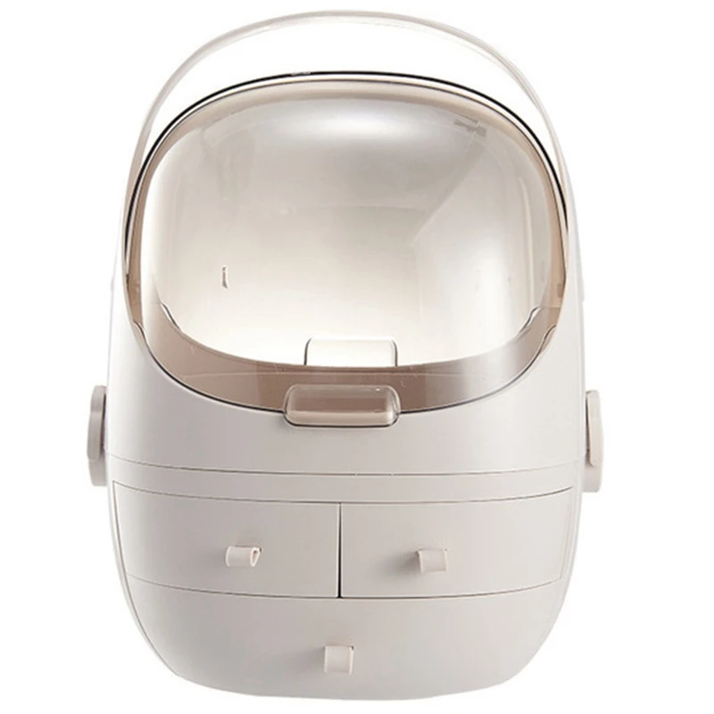 Pink Clamshell 3 ящика туалетный столик округлый макияж держатель коробка для хранения губной помады органайзер для косметики украшений - Цвет: Pink