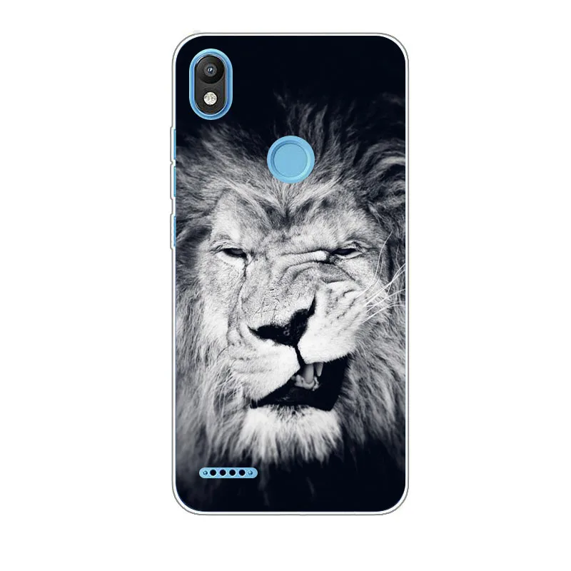 Infinix Smart 2X5515 чехол силиконовый тигр картина &quotЛев&quot мягкая ТПУ задняя крышка для