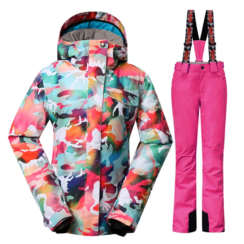 2018 Бесплатная доставка Женский горнолыжный костюм куртка + ветрозащитные