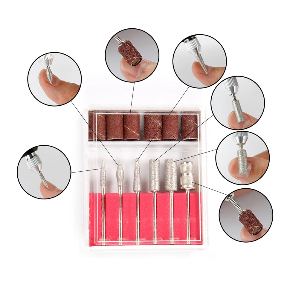 Professional Electric Manicure Machine Pen Nail Drill Bit Kit Milling Cutters Nail Art Cuticle Gel Remover Nail File Nail Tools