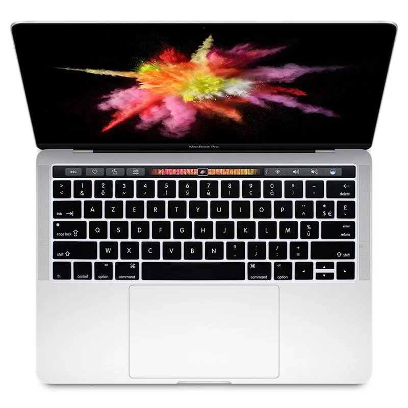 HRH французский Azerty ультра-тонкий силиконовый чехол для клавиатуры для Mac Pro 1" 15 A1706 A1707 A1989 A1990 с сенсорной панелью Версия США
