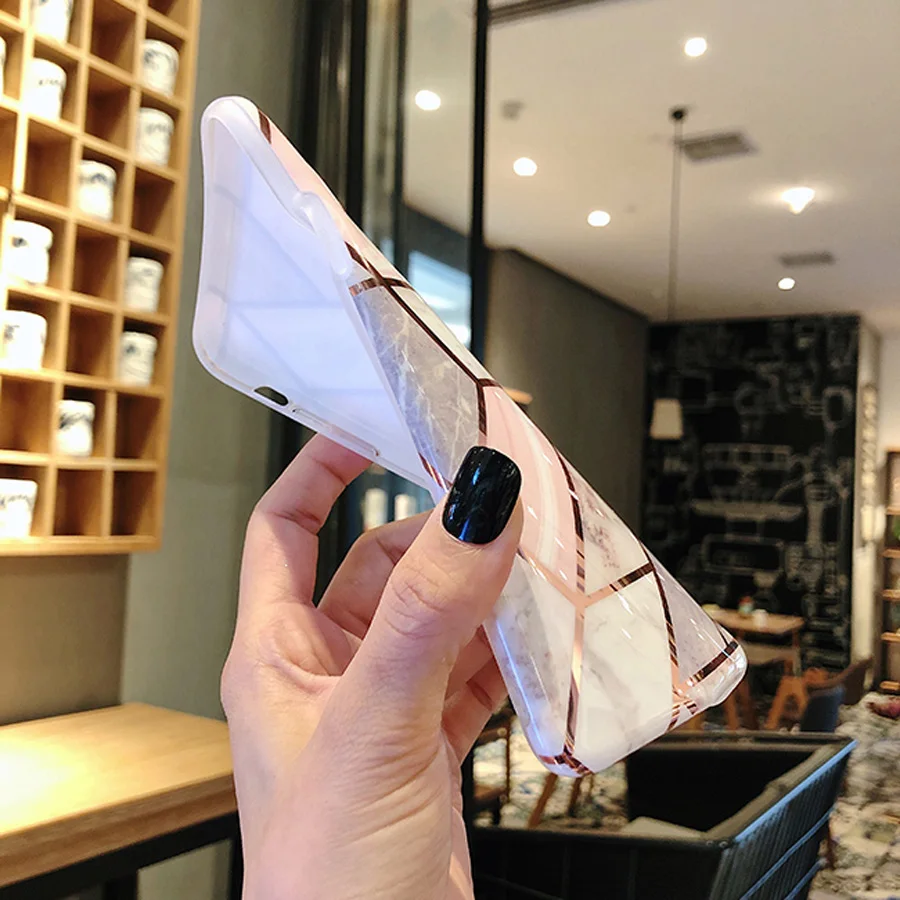 Чехол из ТПУ с мраморной цепочкой для huawei mate 20 30 P40 P30 P20 pro lite мягкий силиконовый