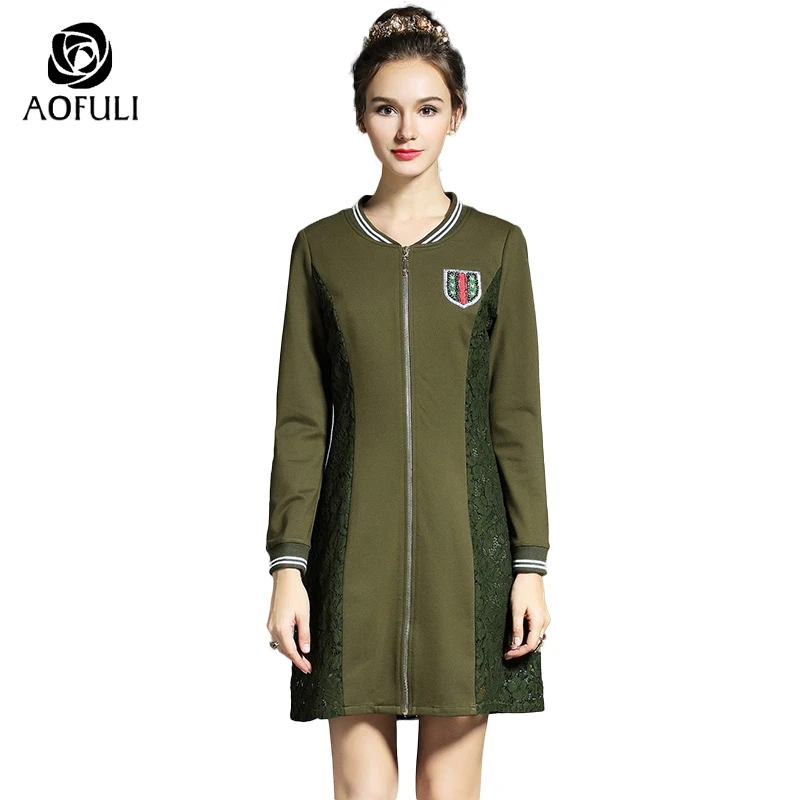 Модный длинный Тренч с кружевной отделкой L/XL/2XL/5XL Осеннее длинное зеленое пальто