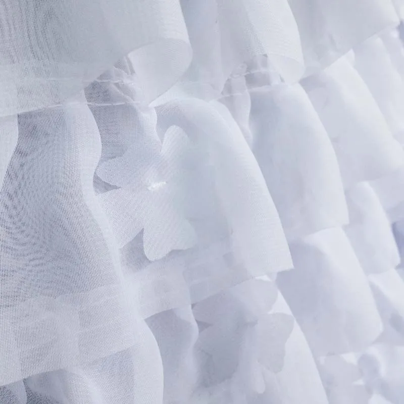 Африканская белая свадебная шифоновая кружевная ткань с оборками для платья, ткань для шитья «сделай сам» в стиле пэчворк, ширина 130 см