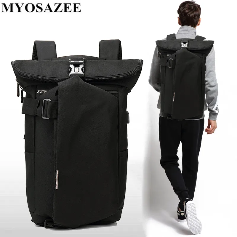 Рюкзак мужской холщовый с USB портом|solid backpack|backpack fashionfashion backpack |