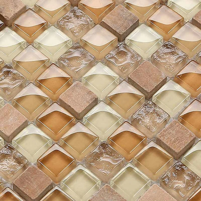 Красивый Кристальный стеклянный & каменная мозаичная плитка для кухни backsplash