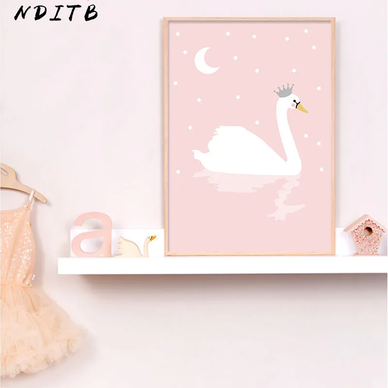 Холщовый постер NDITB для детской комнаты с изображением лесных животных кролика