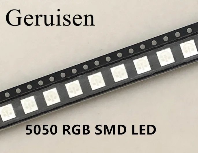 50 шт. ультра яркий SMD LED 5050 RGB светодиодный Красный Синий Зеленый SMT PLCC-6 S | Освещение