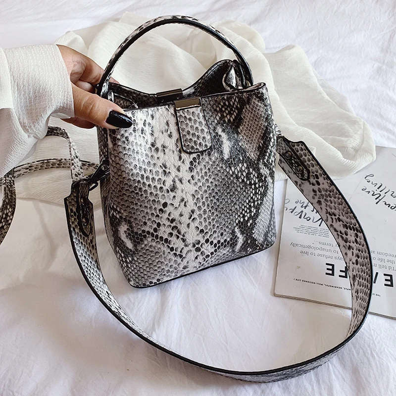 Сумки через плечо из искусственной кожи под змеиную кожу для женщин 2019