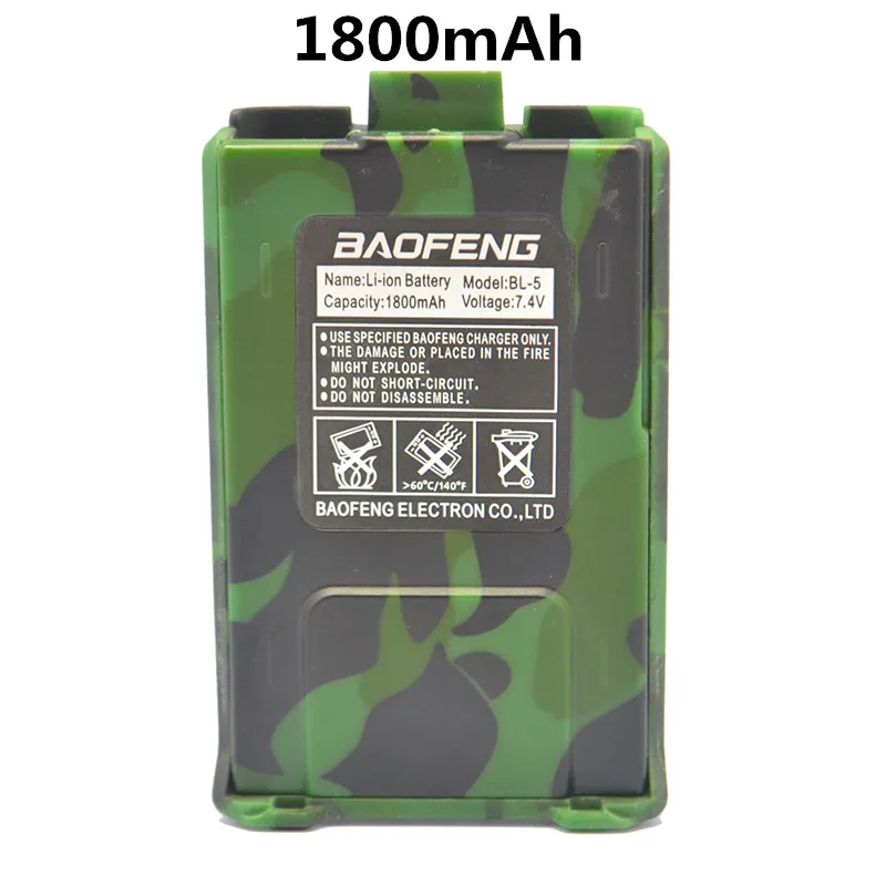 BL-5 Baofeng UV-5R Батарея 3800 mAh Baofeng Батарея Кабель зарядного устройства USB кабель для BF-F8 УФ 5r uv5r UV-5RE UV-5RA 5RB 5RL F8+ F8HP - Цвет: 1800 mAh Camo