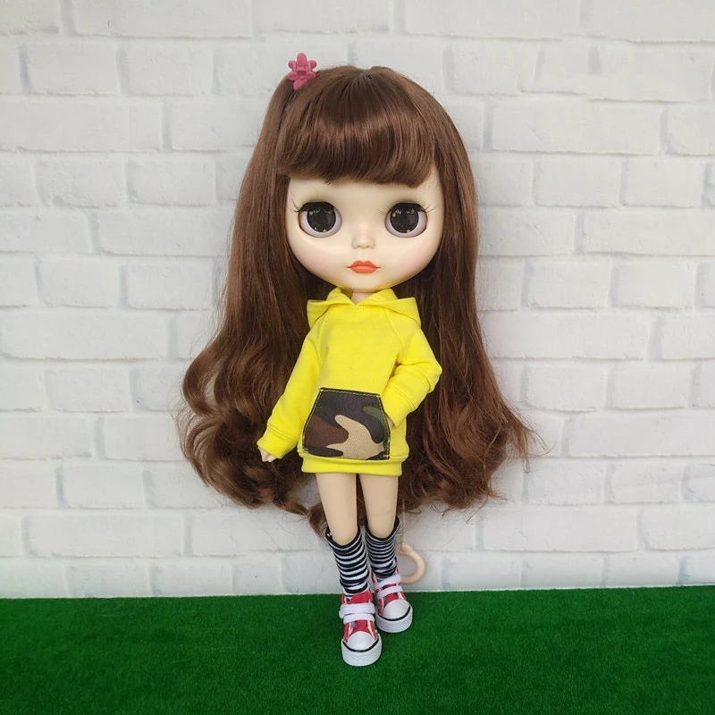 Одежда для кукол Blyth 1 шт. модная Толстовка с длинным рукавом ob24 Azone Licca Barbies Kurhn 30 см