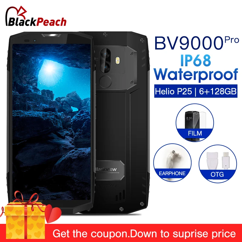 Blackview BV9000 Pro Водонепроницаемый смартфон с IP68 5 7 &quot18:9 FHD + полный Экран 6 ГБ 128 Helio P25