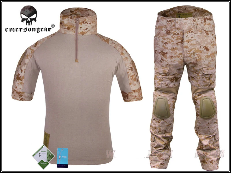 AOR1 EmersonGear страйкбол морской котики боевые костюмы лето издание наколенники короткий рукав Kryptek Highlander AOR2 AOR1 MC JD ATFG - Цвет: AOR1
