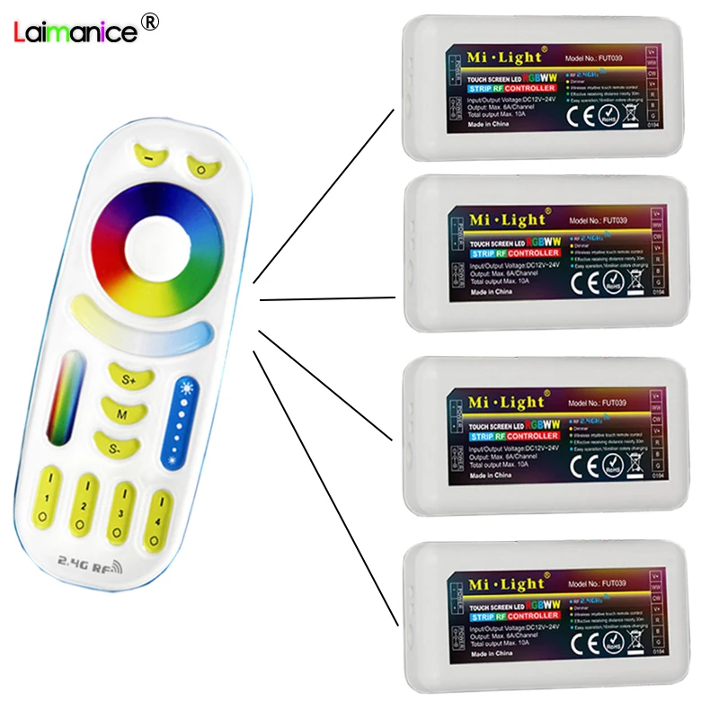 Mi Light 2 4G RGB CCT пульт дистанционного управления и RGBWW светодиодный контроллер для