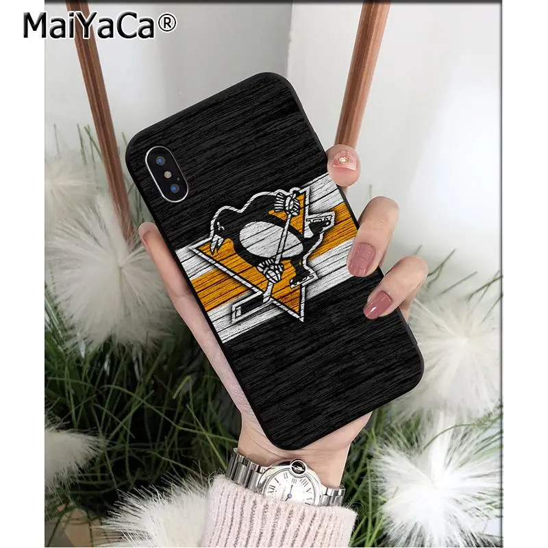 MaiYaCa Питтсбург Пингвинс ТПУ Мягкий силиконовый чехол для телефона для iPhone X XS MAX 6 6s 7 7plus 8 8Plus 5 5S SE XR