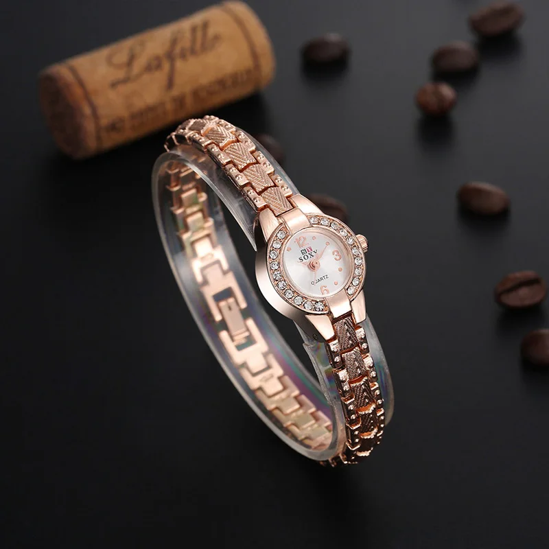 Relogio Feminino 2019 горячая распродажа Роскошные часы из розового золота модные браслет