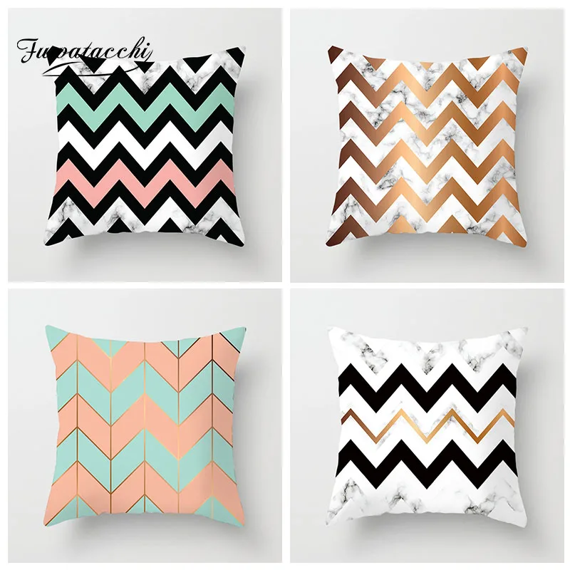 Fuwatacchi Geometric Cushion Cover Wave Ripple Striped Pillow Throw Pillowcase for Bedroom Sofa Car Decor Covers | Дом и сад