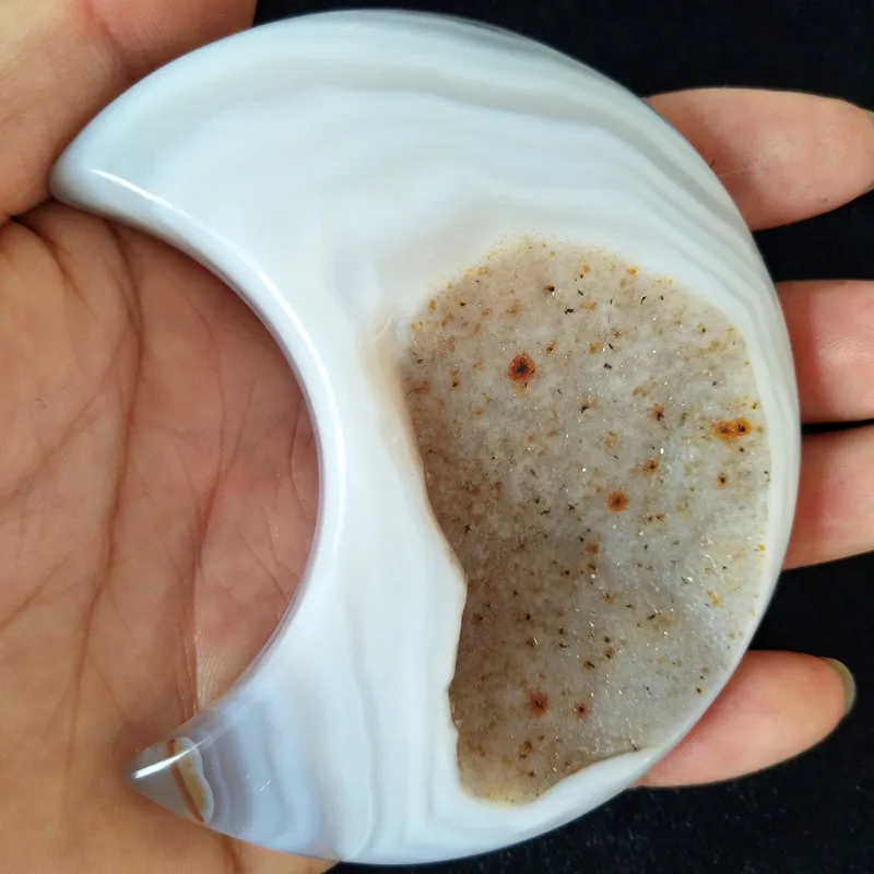 Натуральные камни и кристаллы кристальная Форма Луны агат Хрустальный кластер