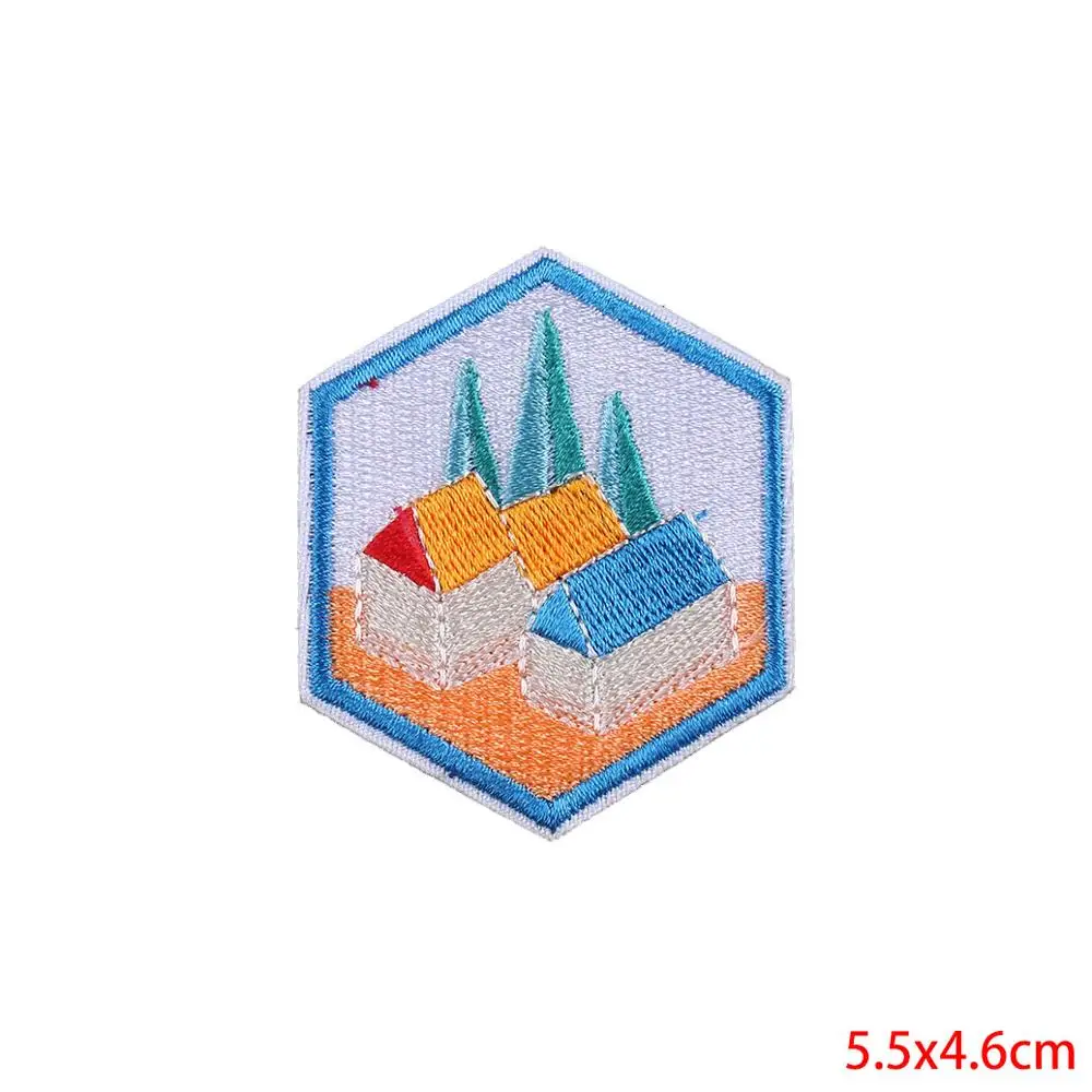 4232 Prajna хиппи наклейки вышитые железные на патчи для одежды DIY горное море волна патч полоса ткань аппликация аксессуар F - Цвет: 4232