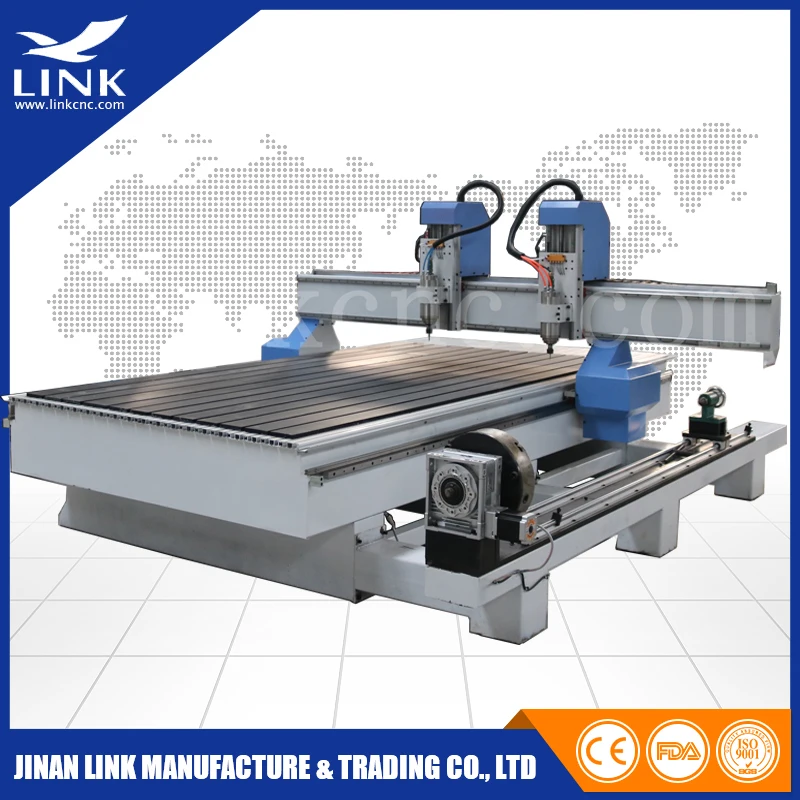 LXM1530 2 шпиндель водяного охлаждения cnc фрезерный станок для резки металла фанеры