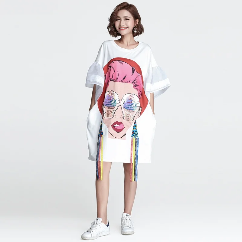 NYFS 2020 новое летнее платье Свободное длинное с рисунком красоты женское принтом Vestidos Robe Elbise|Женские платья| |