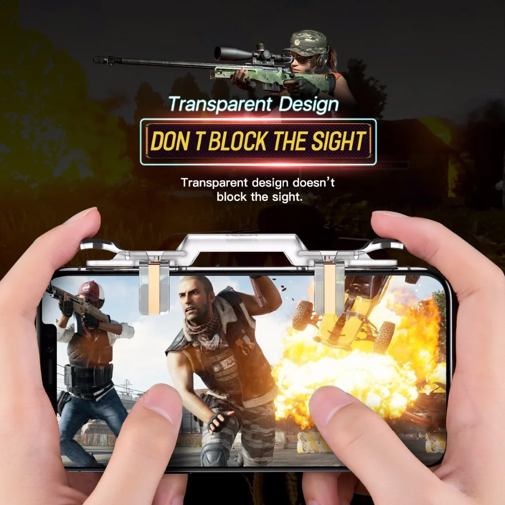 Игровой триггер для мобильного телефона ROCK для PUBG, джойстик, кнопка огня, Aim L1 R1, ключ L1R1, контроллер шутера для мобильных телефонов, игры на Android