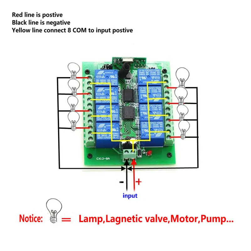 DC 12V 24V 8 CH 8CH Радиоконтроллер RF беспроводной переключатель системы дистанционного
