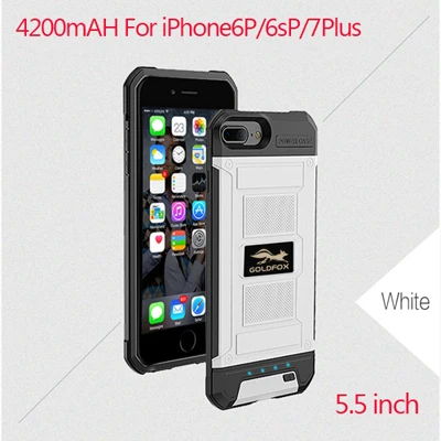 5.5 for i6P i6sP i7P Чехол GOLDFOX 3000/4200 мАч для внешнего резервного аккумулятора, зарядное устройство, чехол для iPhone 7, 6, 6 S, зарядное устройство, чехол для iPhone 6, 6s, 7 Plus - Цвет: 5.5 for i6P i6sP i7P