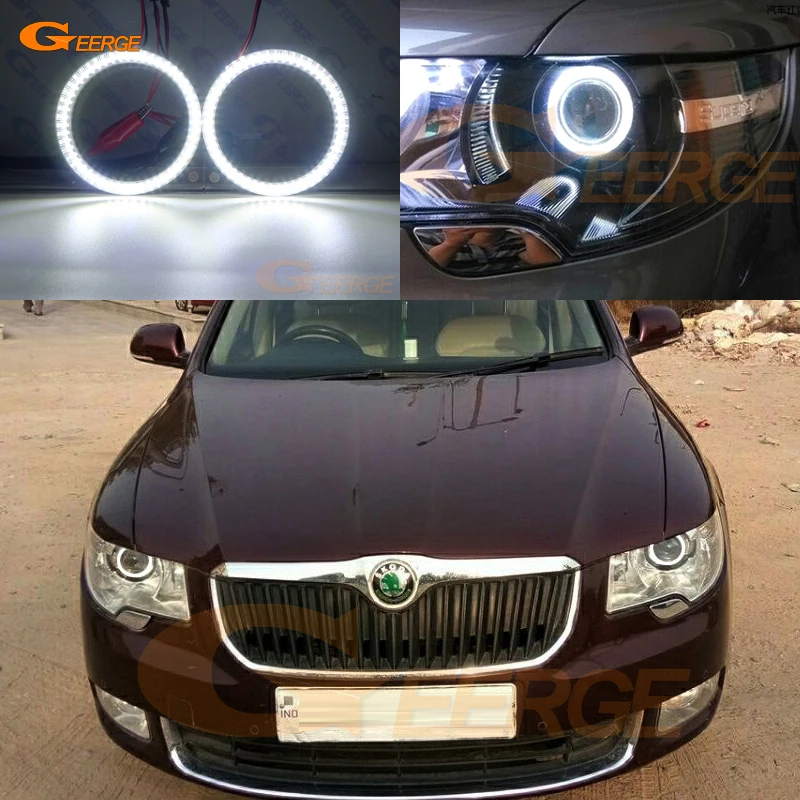 Для Skoda Superb 2008 2009 2010 2011 2012 2013 ксенон отличные smd комплект светодиодов «глаза ангела» ультра яркие светодиодные дневные ходовые огни