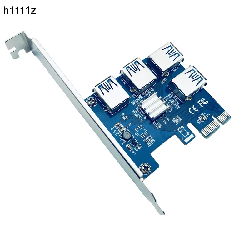 PCI E Express Riser Card 1x to 16x1 4 USB 3 0 слот мультипликатор концентратор адаптер для майнинга