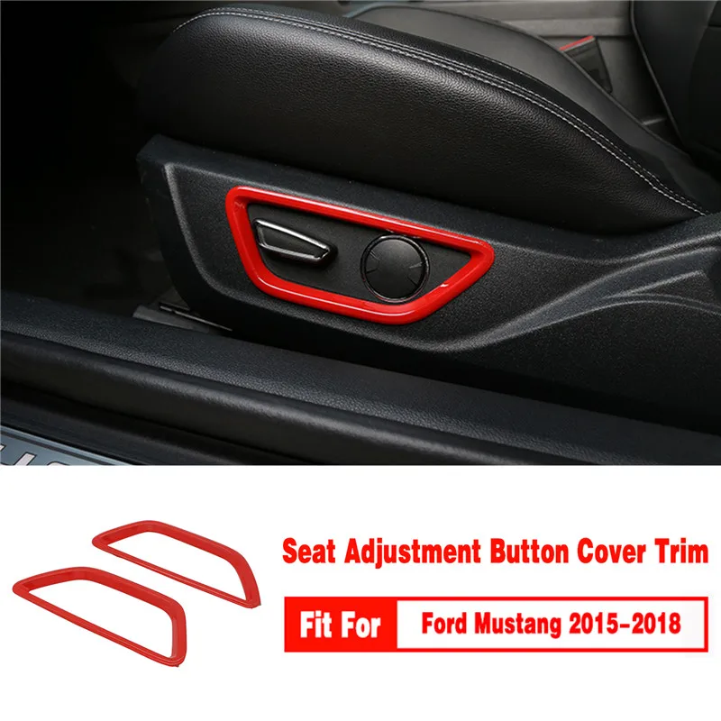 Для Ford Mustang 2015-2018 красный ABS кнопка регулировки сиденья рамка Крышка обрезная