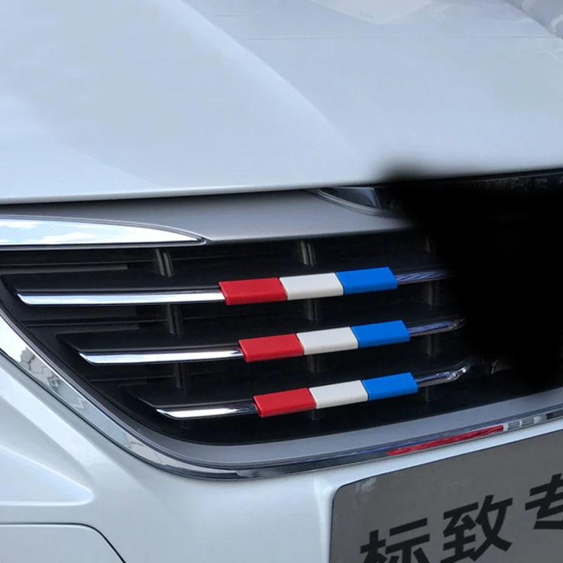 6/9 шт. для Peugeot 308S 301 408 508 2008 Декоративная полоса передней решетки трехцветная